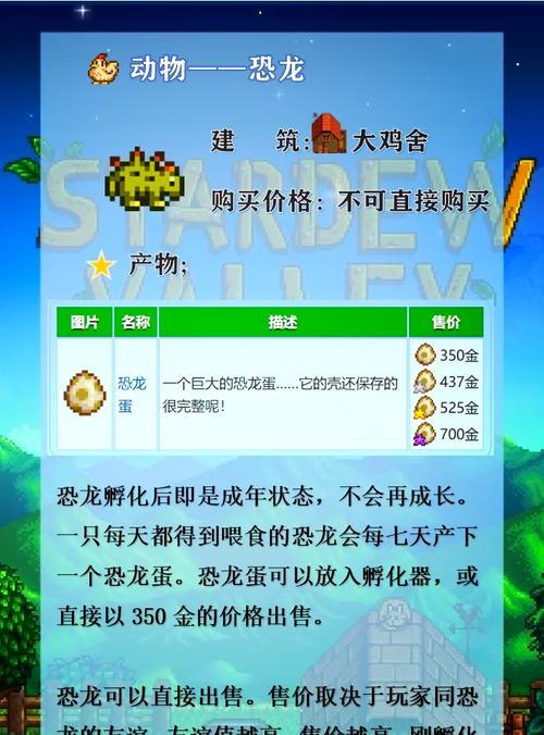 星露谷物语（如何在游戏中顺利获取恐龙蛋）-第2张图片-百团游戏